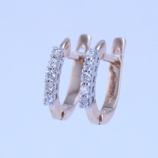 Серьги из красного золота с бриллиантами